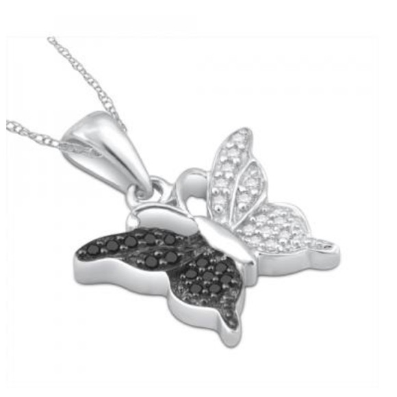NWOT 0.11 CTW Diamond 14K White Gold Over 925 Sterling Silver 18” Necklace